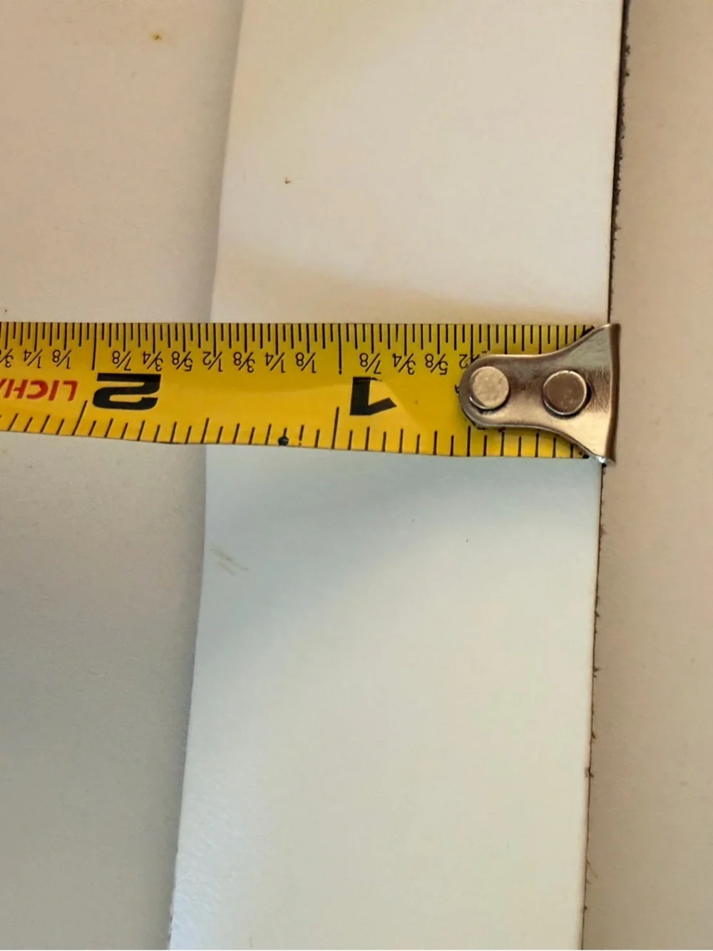 Vintage 80s Calderon USA Made White Leather  Belt Gold Buckle Size M GUC Blues